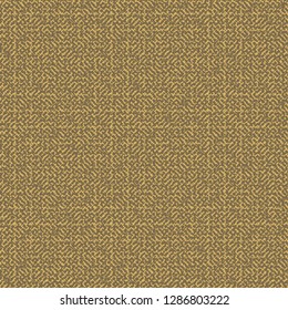 Thick golden fabric of wool or cotton. Tweed texture. Mottled pattern. Vector illustration.