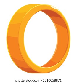 Thick golden ring rotating and creating a circular shape, perfect element for any design or project