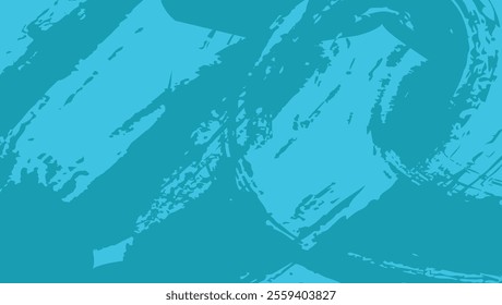 Thick Grainy blue bold brush stroke with spray texture. Grunge hand drawn distress damaged edge vintage template. Doodle brush strokes texture with small dots. Retro vector background for posters.