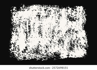 Thick Grainy Brush Stroke Texture. Black rectangular grunge paintbrush design element. Hand draw big bold paint line shape