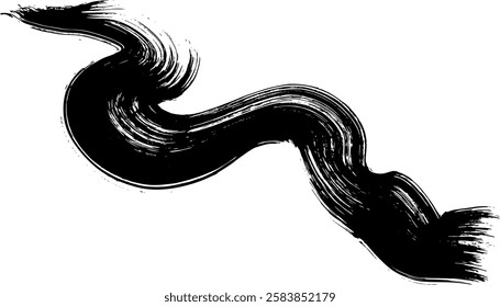 Thick Hand Drawn Brush Grunge Wave Stroke Texture