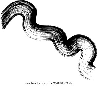 Thick Hand Drawn Brush Grunge Wave Stroke Texture