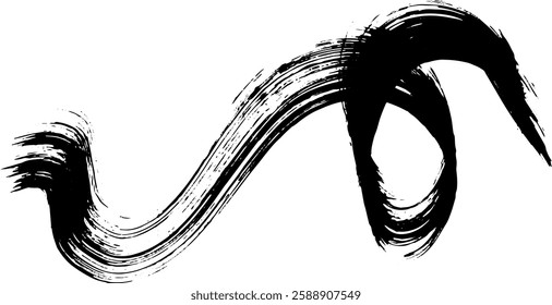 Thick Hand Drawn Brush Grunge Wave Stroke Texture