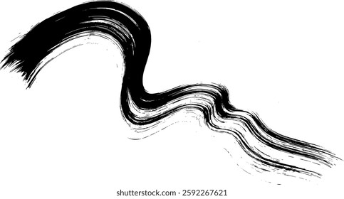 Thick Hand Drawn Brush Grunge Wave Stroke Texture