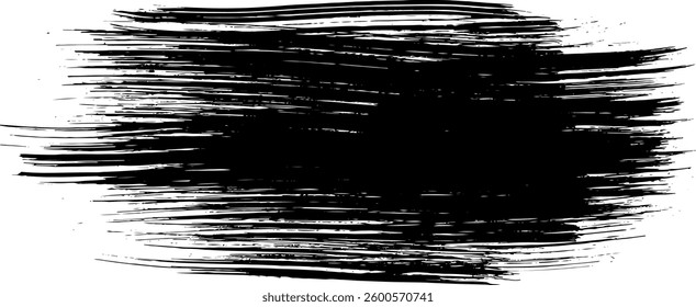 Thick Hand Drawn Brush Grunge Wave Stroke Texture with Drops