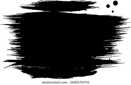 Thick Hand Drawn Brush Grunge Wave Stroke Texture with Drops