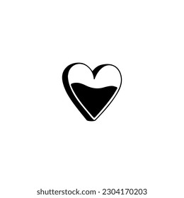 thick heart doodle illustration vector