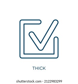 thick icon. Thin linear thick outline icon isolated on white background. Line vector thick sign, symbol for web and mobile