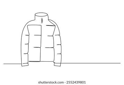 A thick jacket for winter. Winter one-line drawing
