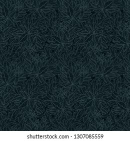 thick jungle. beautiful hand-drawing with a thin line. Seamless vector pattern on a dark background
