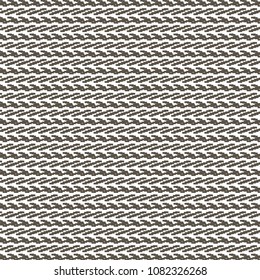 Thick knit fabric with parallel ridges at equal distance. Monochrome decorative graphic pattern. Vector illustration.
