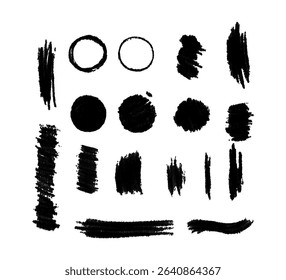 thick line chalk brush stroke collection