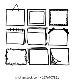 Thick Line Doodle Frame Collection With Rough Style Vector