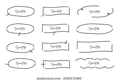 Thick line drawing handwritten speech bubble title