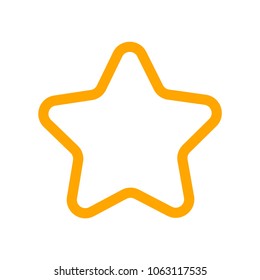 Thick line gold star icon on white background. Vector illustration.
