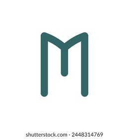 Dicke Linie Buchstabe M Logo Symbol Vektorgrafik Design