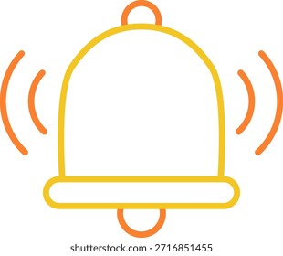 Icono de timbre de línea gruesa para notificación
