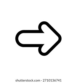 Icono de flecha derecha alineado grueso que apunta hacia la derecha sobre un fondo blanco para la navegación
