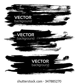 Thick long  textured ink smears isolated on a white background