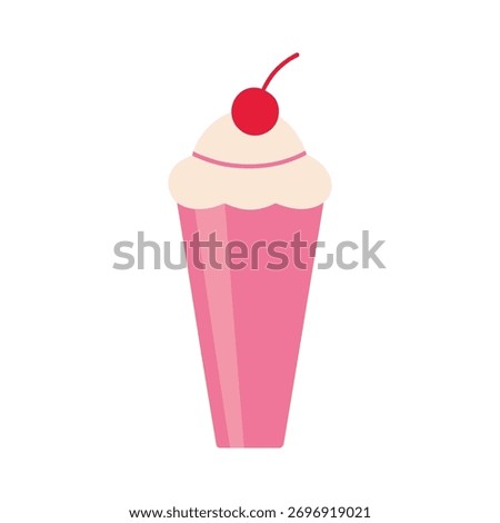 Thick Milkshake In Diner Glass Beverage Illustration