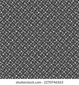 Thick, mottled textile material, woven in black and white. Rough wool or cotton blanket from the countryside. Abstract vector.