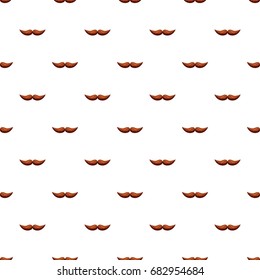 Thick mustache pattern seamless repeat in cartoon style vector illustration