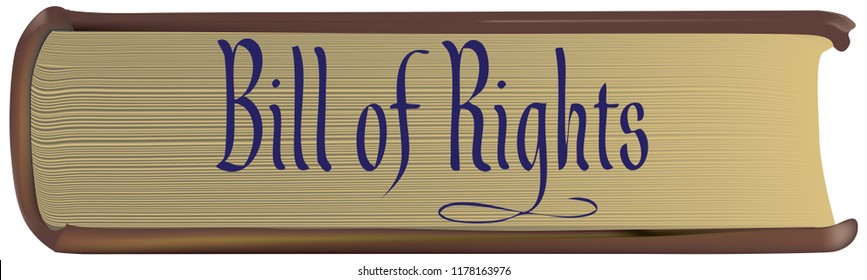 Thick old book Bill of Rights, pages of the book side view svg