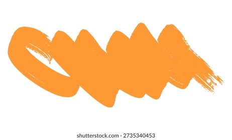 Thick Orange Paint Brush Stroke Texture with Grungy Artistic Edges