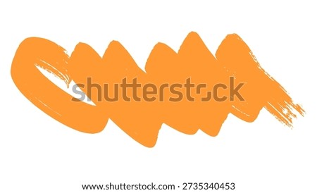 Thick Orange Paint Brush Stroke Texture with Grungy Artistic Edges