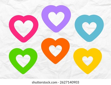 Thick Outline Love symbol, heart icon set Graphic Vector stock illustration #5-6