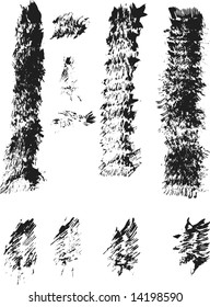 Thick paint brushes made from real paint. File contains no gradients.