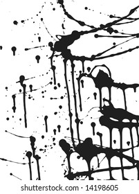 Thick paint spatter and drips made from real paint. File contains no gradients.