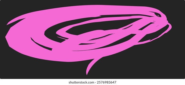 thick pink brush strokes with spray texture. Vintage template with hand drawn broken edges, banner. Rough thick brush stroke texture with small dots. Retro vector background for poster.