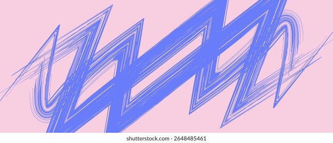 Pinceladas púrpuras gruesas con textura grunge rugosa. Fondo de Anuncio de Vector dibujado a mano con líneas abstractas en negrita.