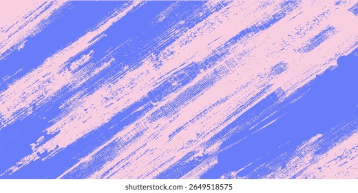 Pinceladas púrpuras gruesas con textura grunge rugosa. Fondo de Anuncio de Vector dibujado a mano con líneas abstractas en negrita. Pincel lila granulado con textura en spray. Superposición de fondo de grietas.
