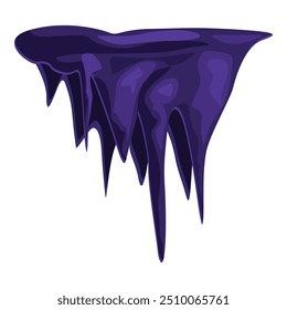 Dicke violette Flüssigkeit, die nach unten fließt und Stalaktiten bildet