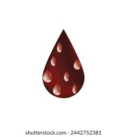 thick red blood flat vector icon
