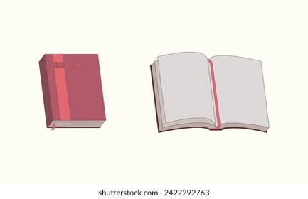 Thick red book vector illustration