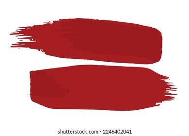 Thick red paint brush mask on white background