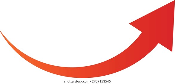 Vector de flecha curvado hacia arriba rojo grueso