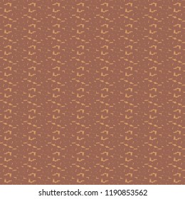 Thick rusty fabric with simple rounded shapes and zigzags. Wool blanket texture. Sack cloth. Vector illustration.