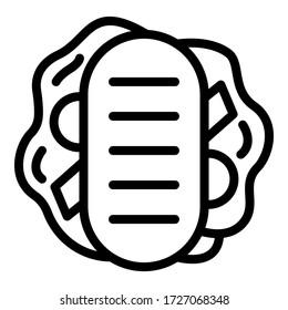 Thick sandwich icon. Outline thick sandwich vector icon for web design isolated on white background