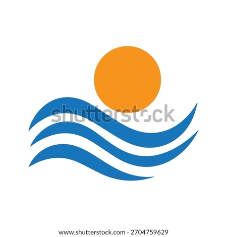 Thick Semi-Circle Wave Base Supporting A Small Centered Sunrise Emblem