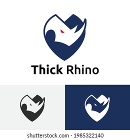 Thick Skinned Rhino Rhinoceros Strong Shield Logo