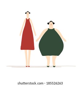 Thick and slim ladies for your design