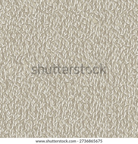 Thick, soft and fluffy textile material, made of natural or synthetic fiber. A kind of worn-out plush carpet. Greige floor rug texture. Abstract seamless. Vector artwork.