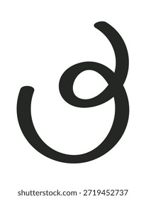 Rabiscar decorativo de elemento espiral espesso