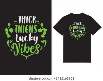Thick thighs lucky vibes Retro T-shirt, St Patrick's Day Shirt, St Patrick's Day Saying, St Patrick's Quote, Shamrock Retro, Irish Retro, Saint Patrick's Day, Lucky, Cut File For Cricut And Silhouette