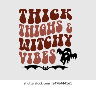 Thick Thighs and Witchy Vibes, Halloween, Ghost, Spooky Season, witch, Halloween Funny, t shirt