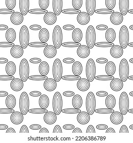 thick thin circle Vector seamless pattern. Modern stylish texture.Endless Abstract Background
